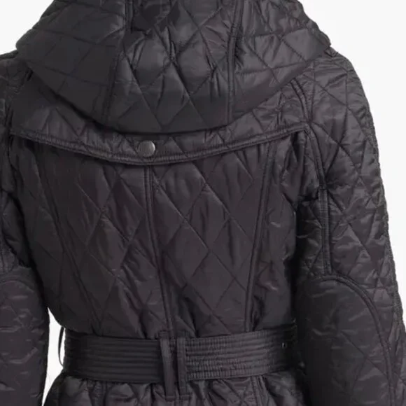 Burberry London Finsbridge Belted Quilted hooded Jacket Sz M EXCELLENT CONDITION - Picture 16 of 16